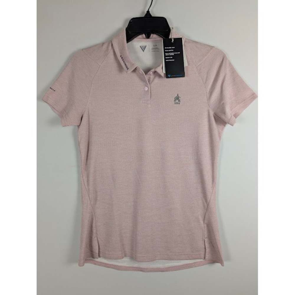 Levelwear Performance Polo Womens Small Blush Pink Aronimink Golf Shirt NWT